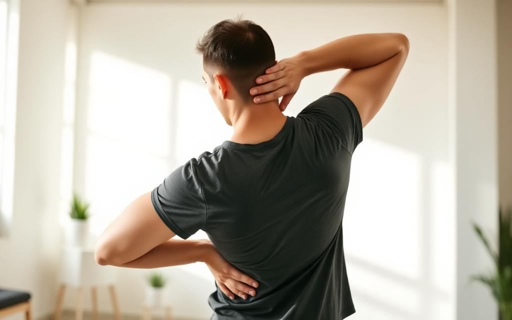 Person stretching their back with improved flexibility and range of motion