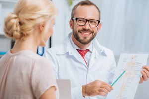 Physician explaining chart